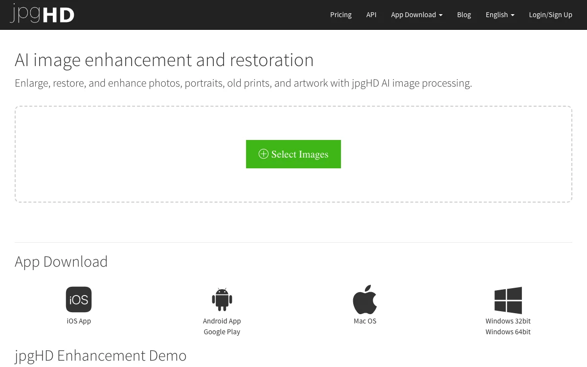 jpgHD homepage screenshot