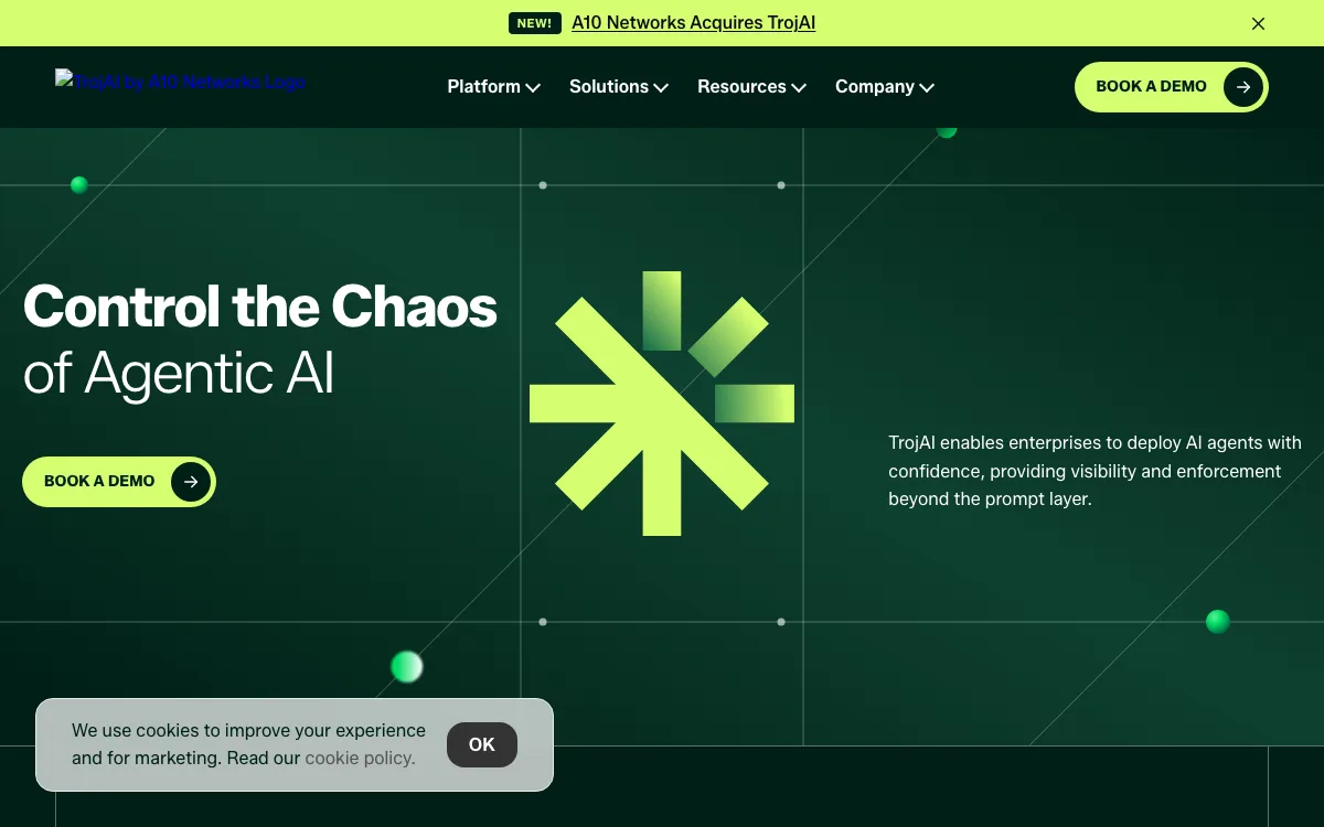 TrojAI homepage screenshot