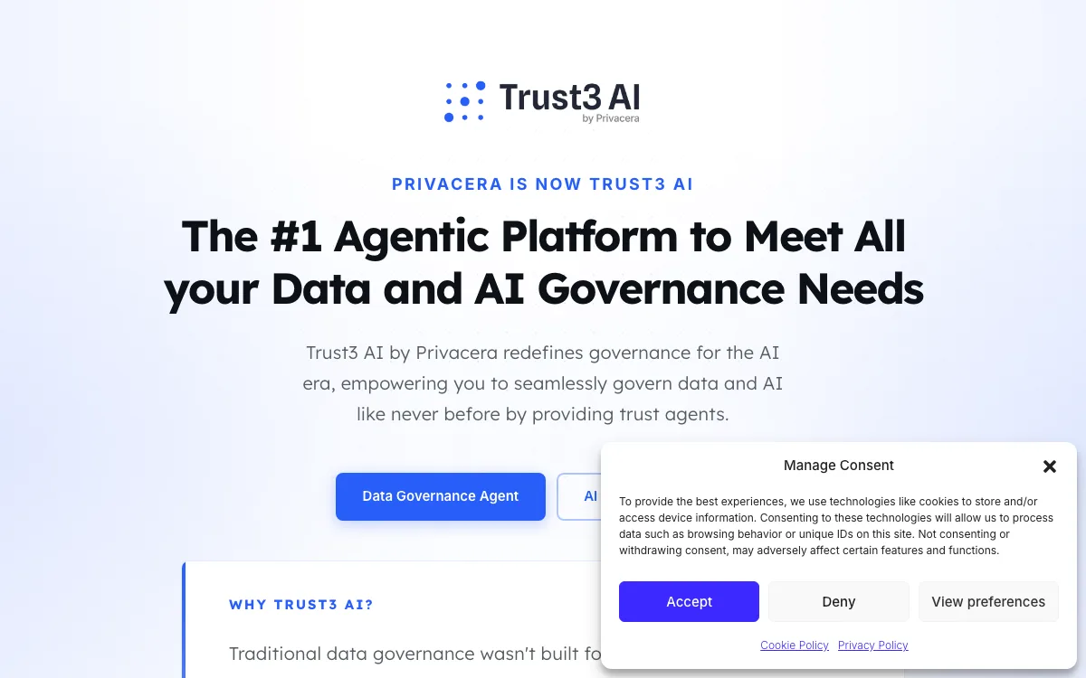 Privacera homepage screenshot