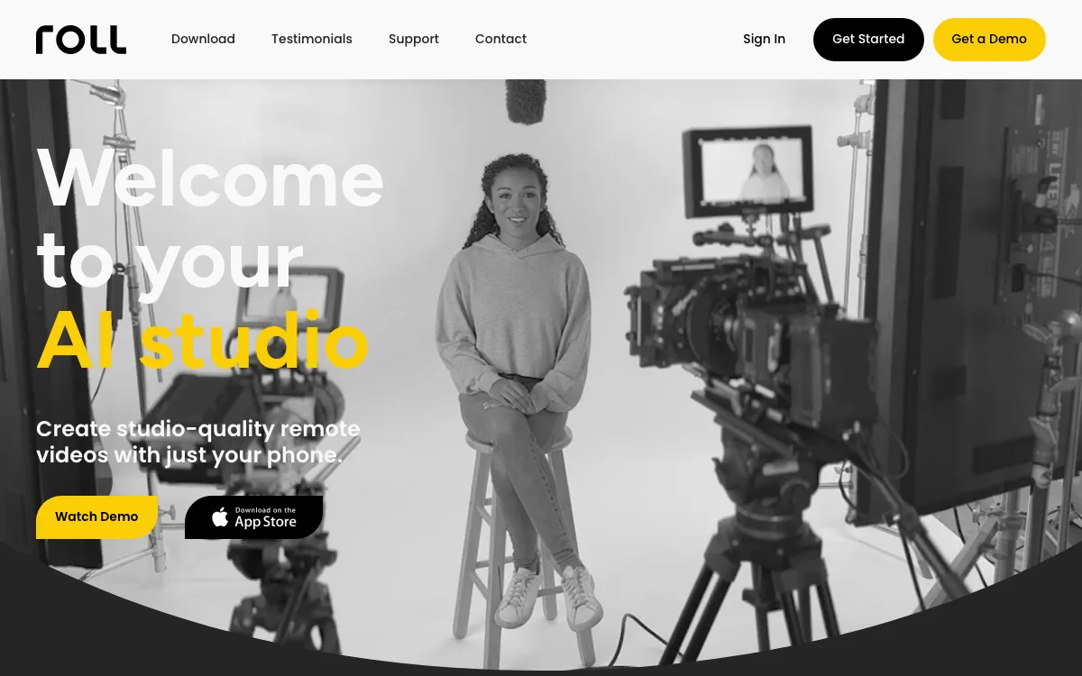 Roll homepage screenshot