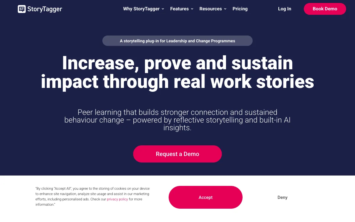StoryTagger homepage screenshot