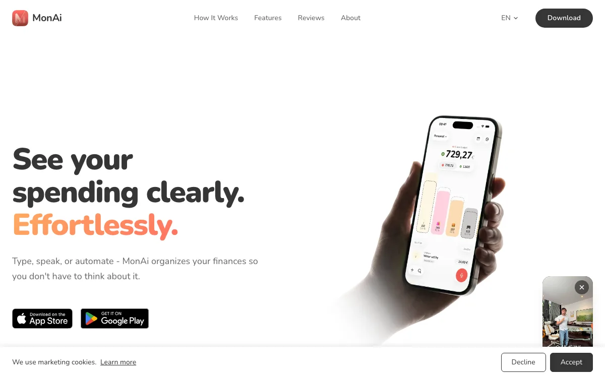 MonAI homepage screenshot