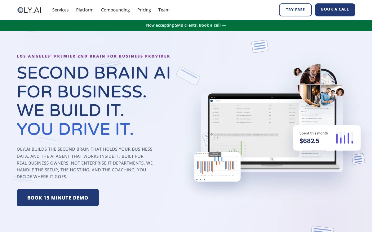 Oly AI homepage screenshot
