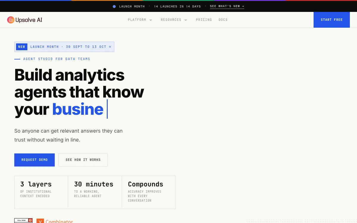Upsolve AI homepage screenshot