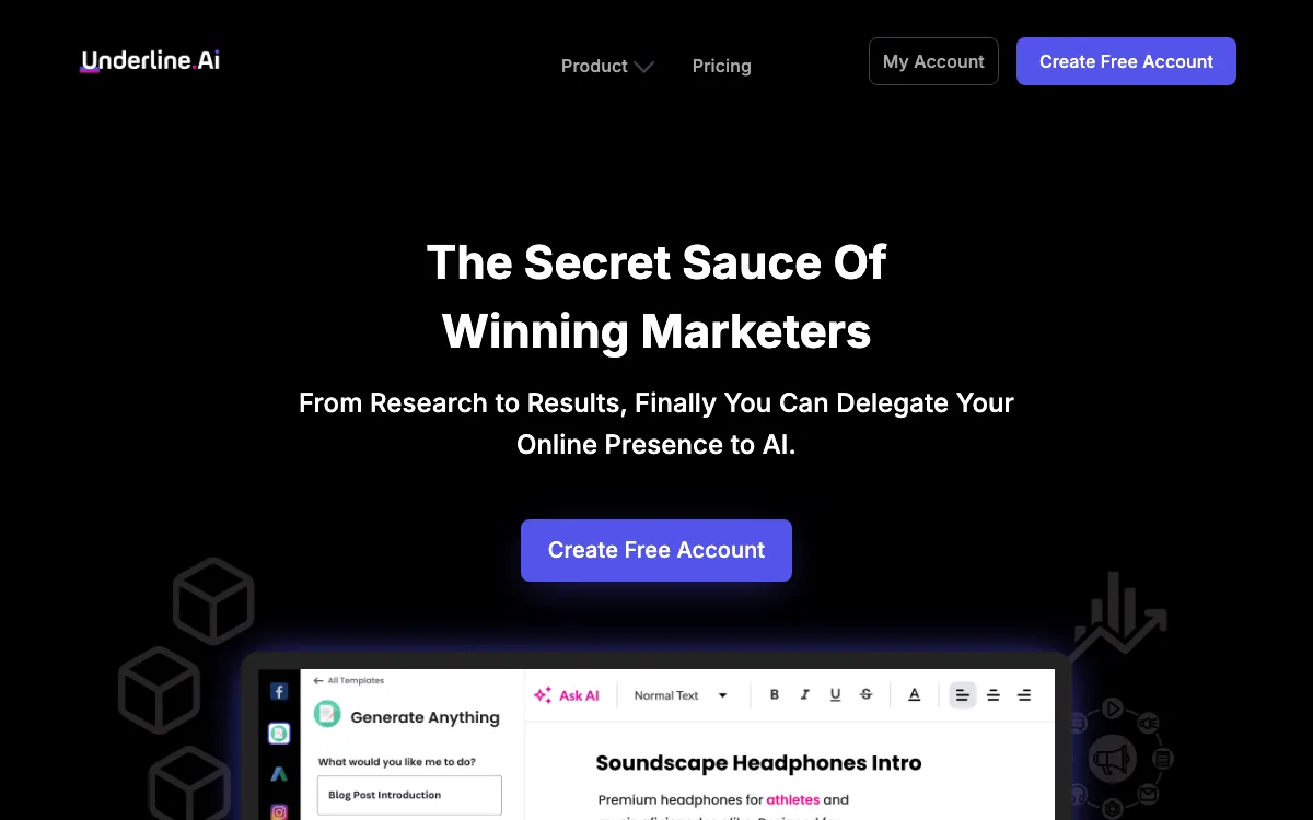 Underline.AI homepage screenshot