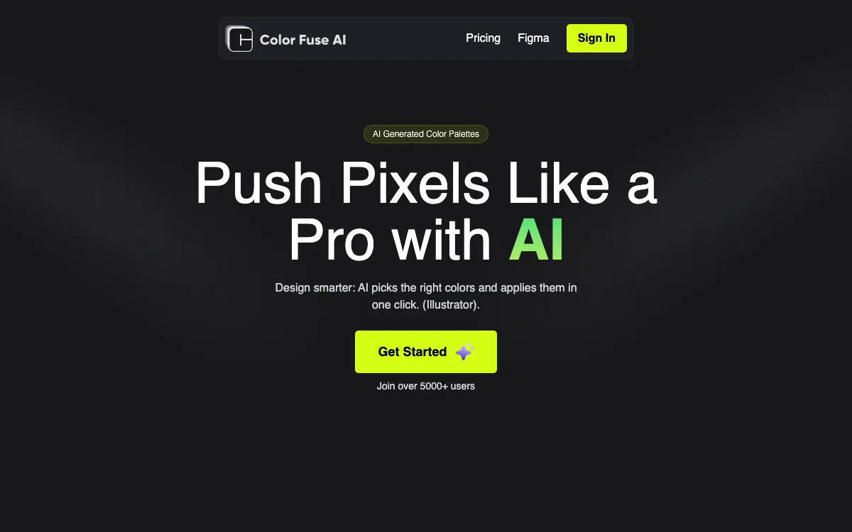 Color Fuse AI homepage screenshot
