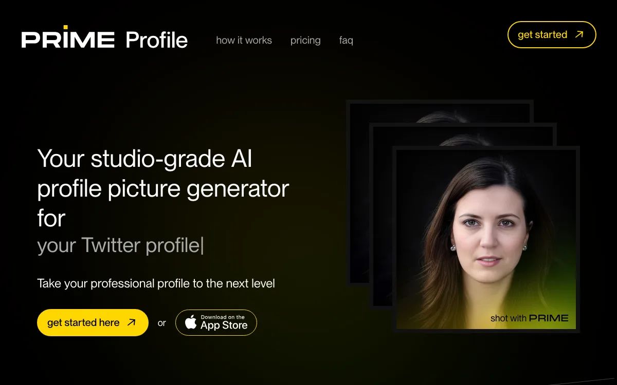 Primeprofile homepage screenshot