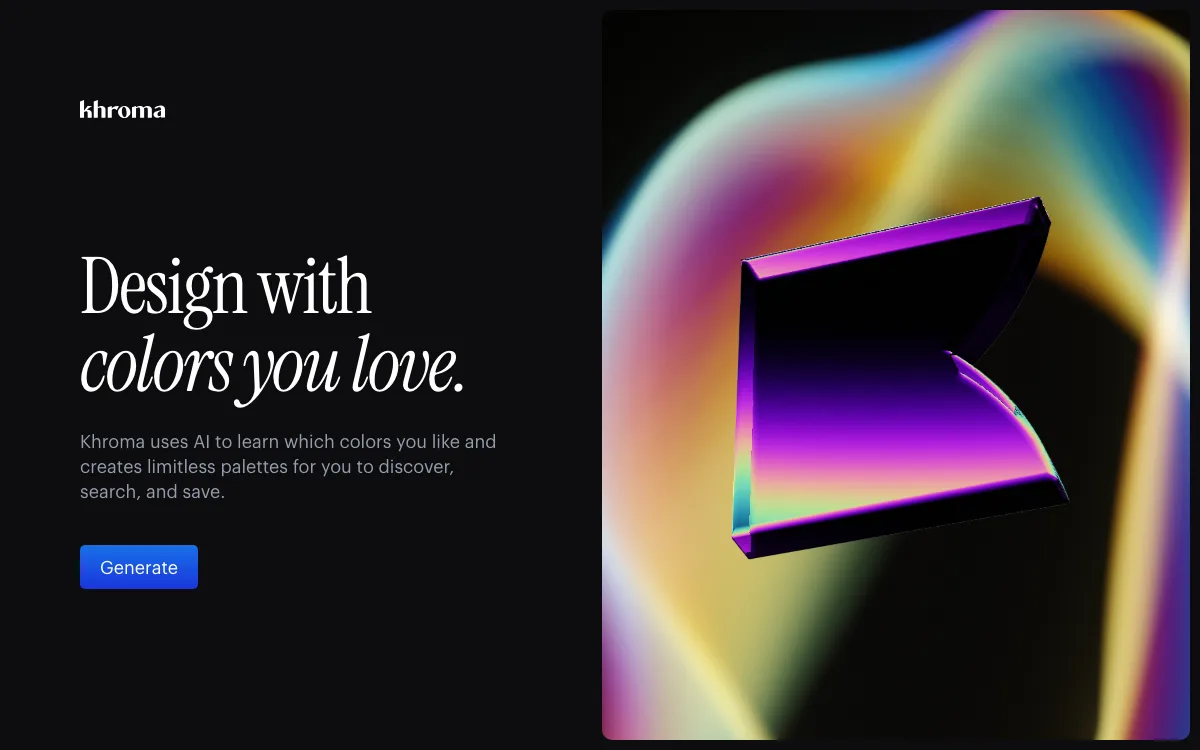 Khroma homepage screenshot