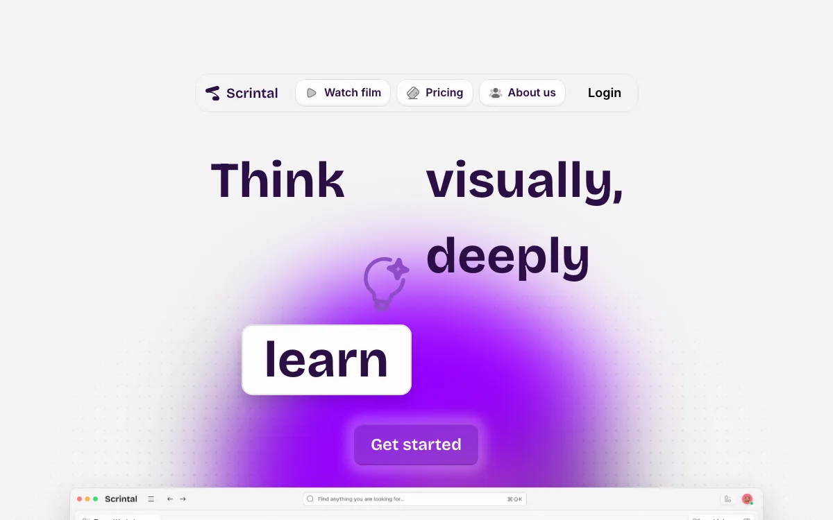 Scrintal homepage screenshot