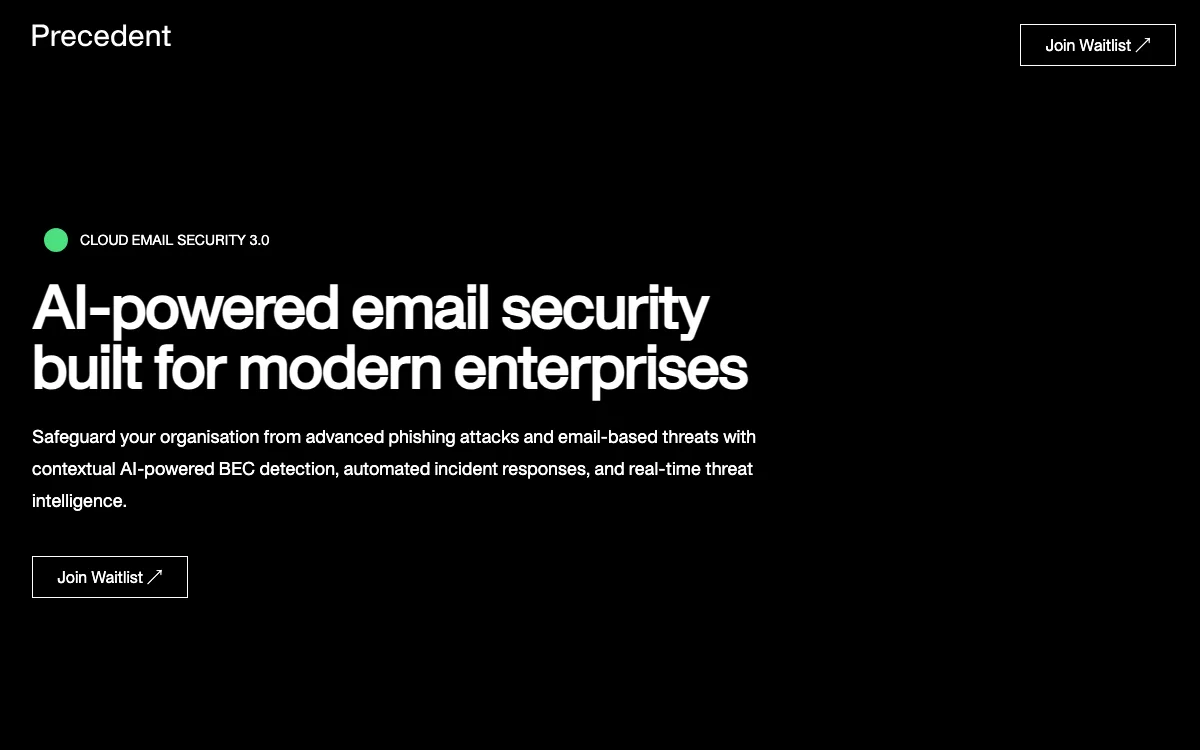 Precedent homepage screenshot