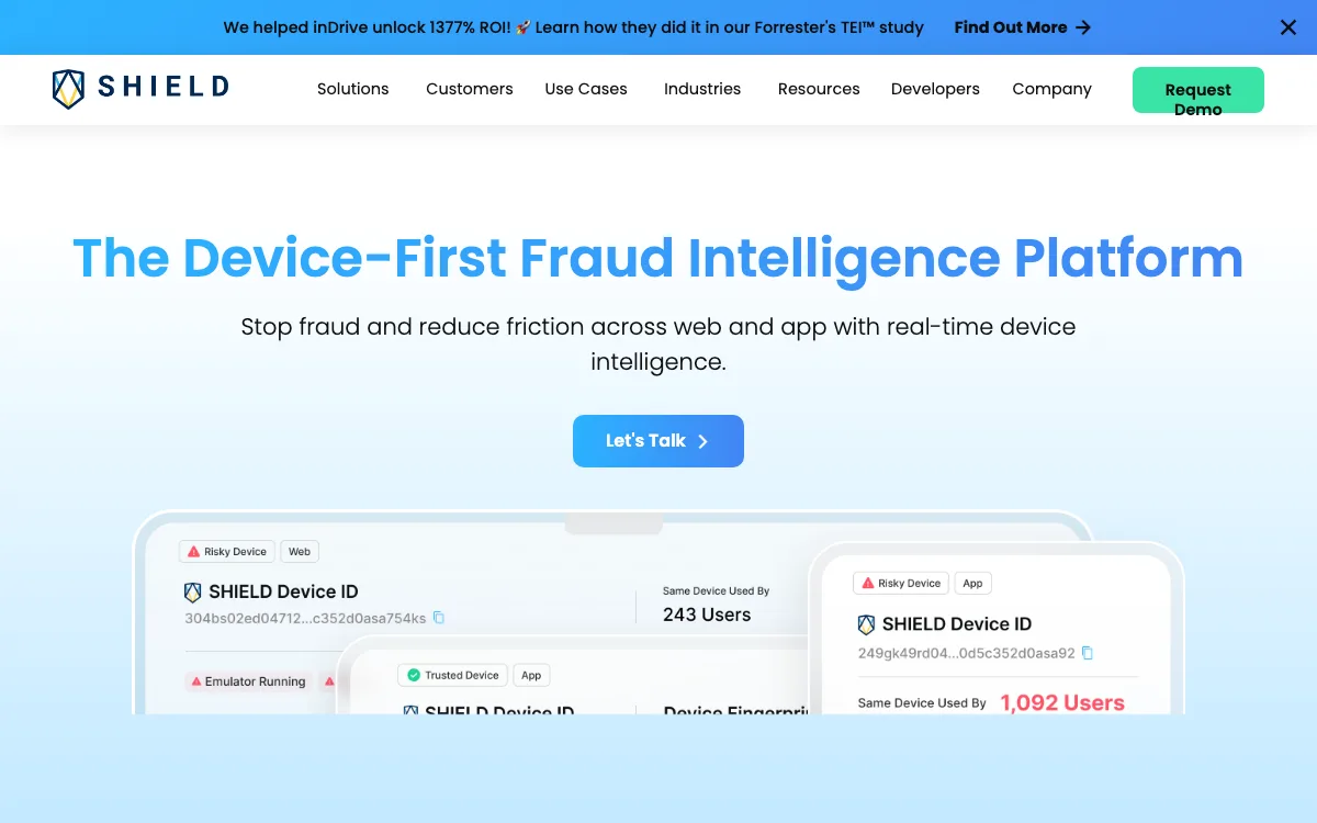 SHIELD homepage screenshot