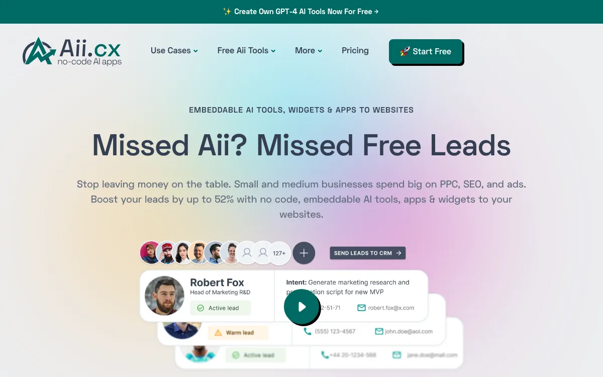 Aii homepage screenshot
