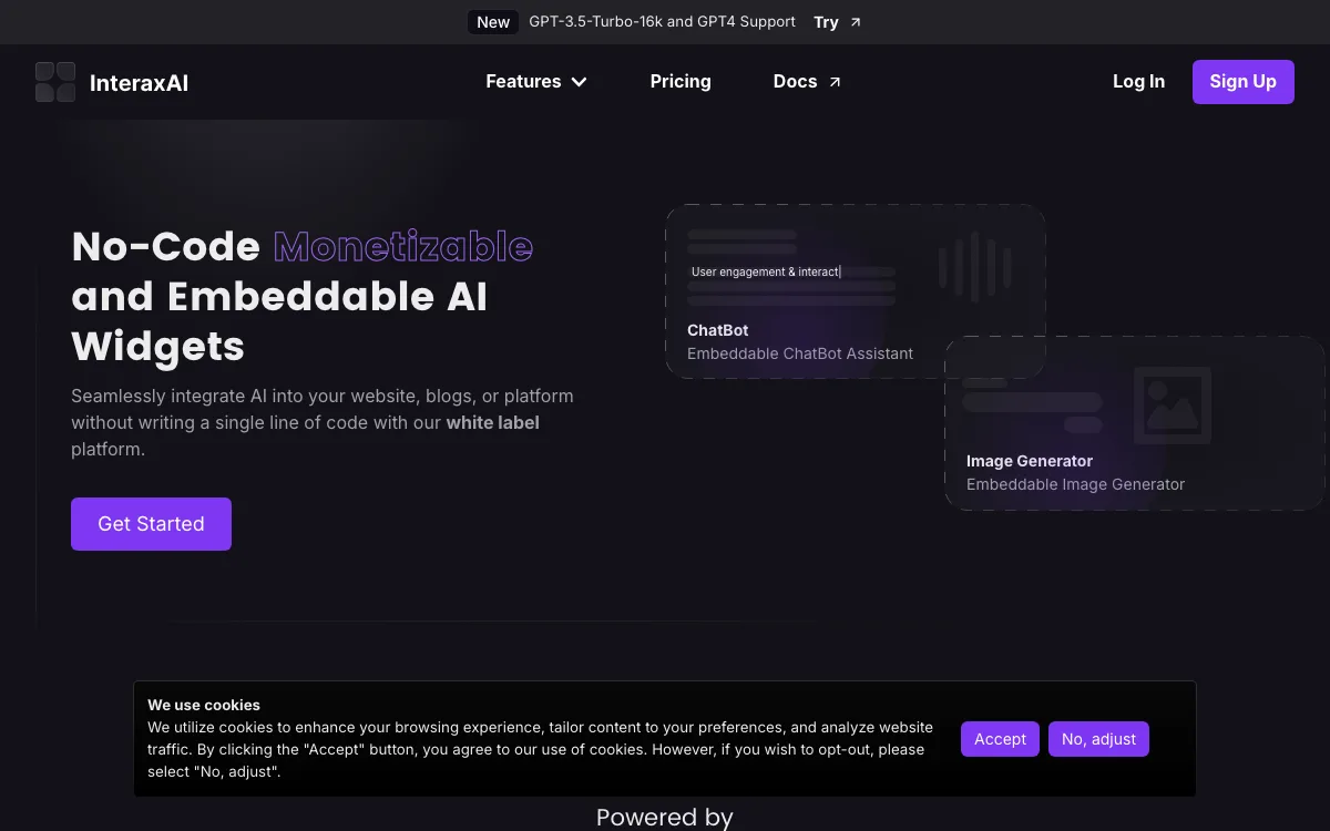 InteraxAI homepage screenshot