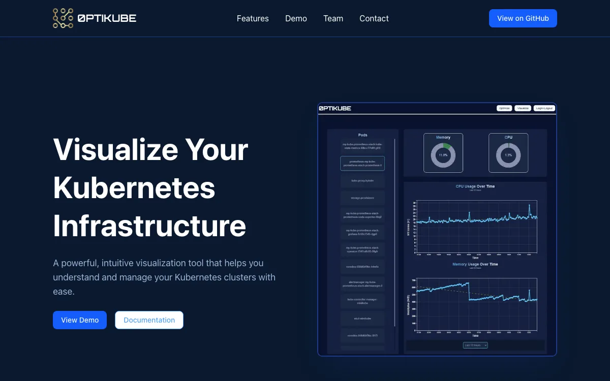 0ptikube homepage screenshot