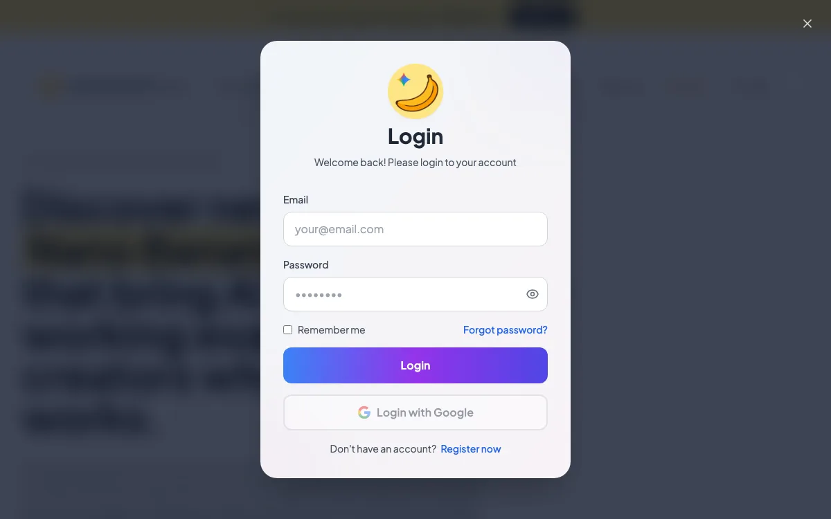 Free Nano Banana Prompts homepage screenshot