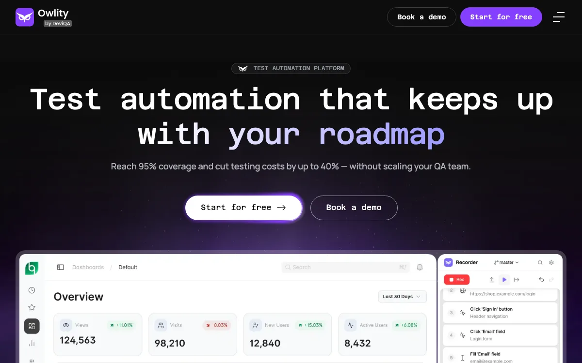 Owlity homepage screenshot