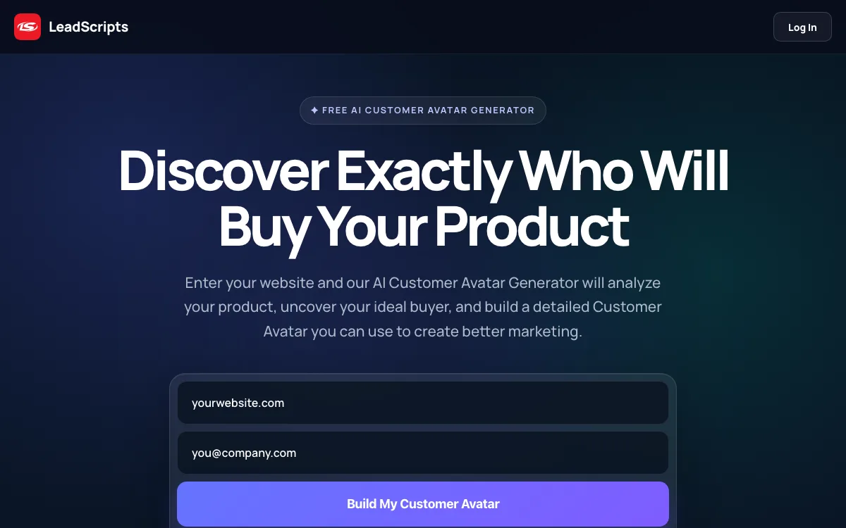 LeadScripts homepage screenshot