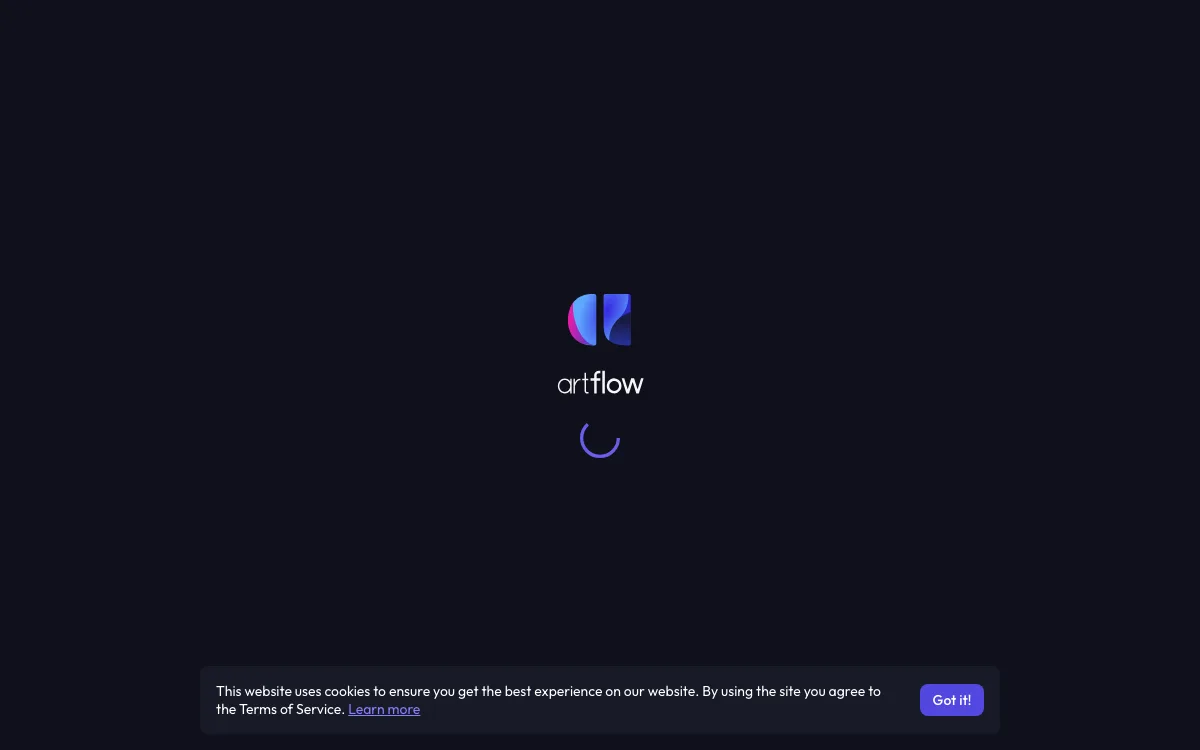 Artflow AI homepage screenshot