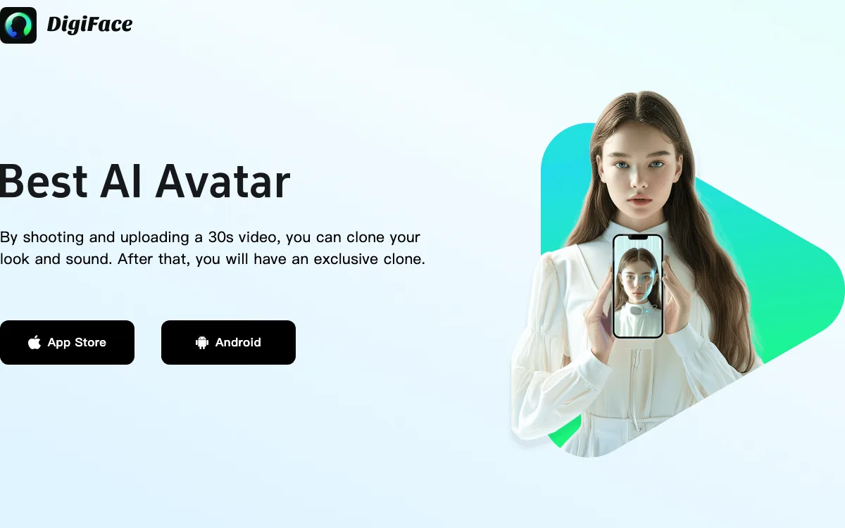 Digiface homepage screenshot