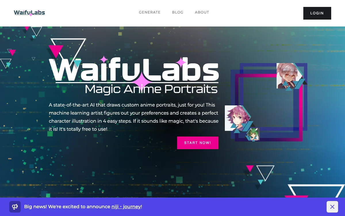 Waifu-Labs homepage screenshot