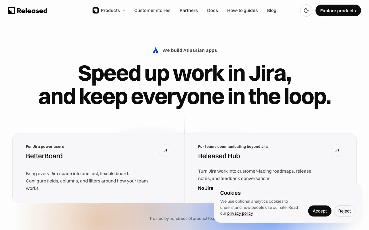 Released homepage screenshot