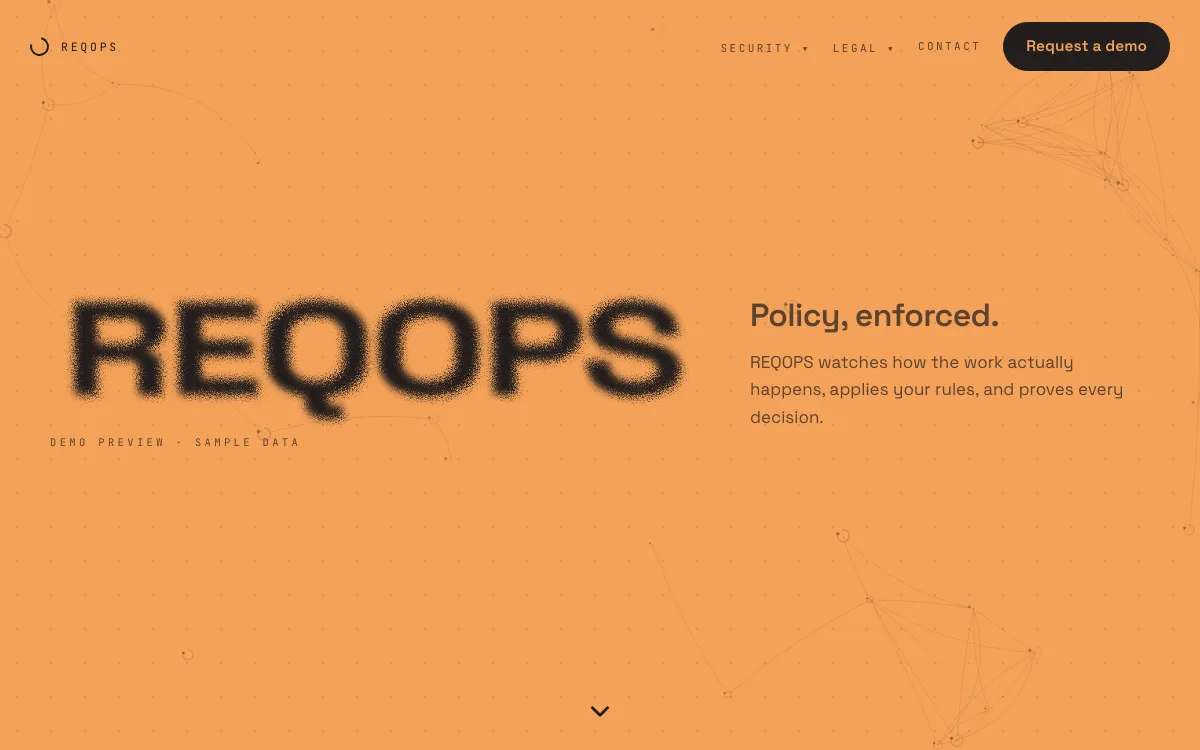 Reqops homepage screenshot