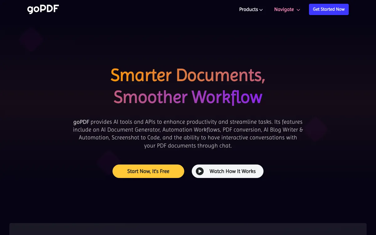 gopdf.pro homepage screenshot