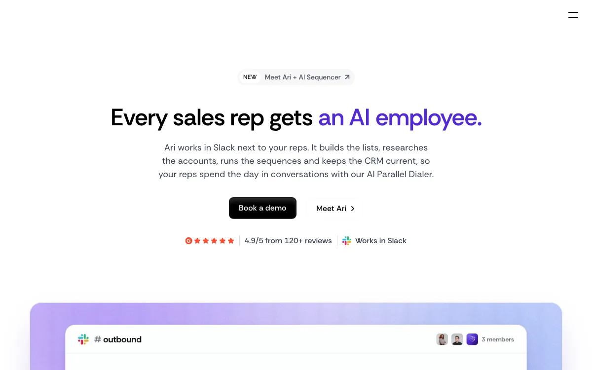 Salesfinity homepage screenshot