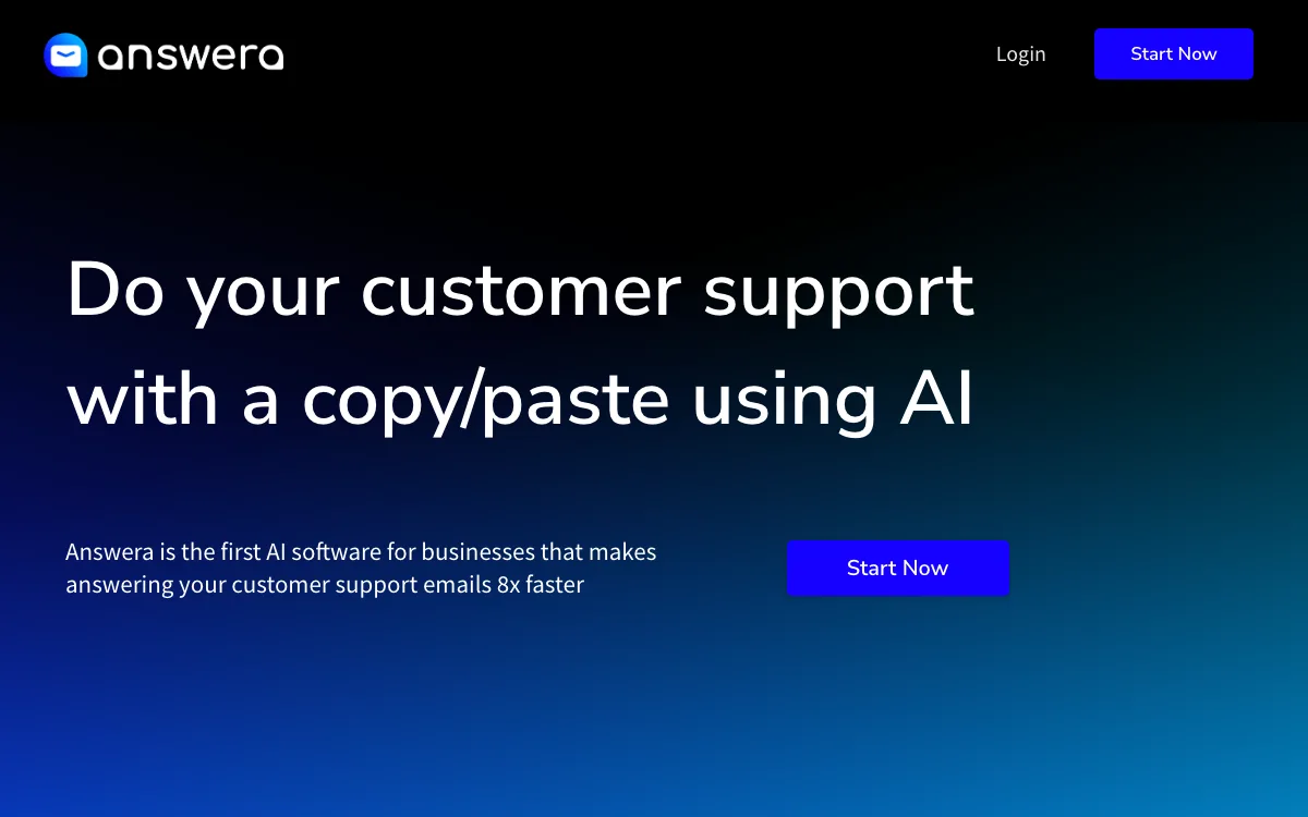 Answera homepage screenshot