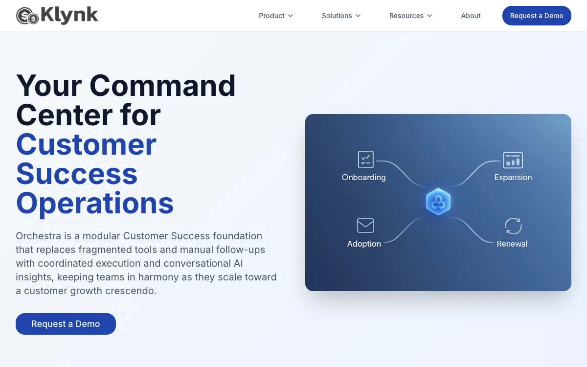 Klynk homepage screenshot