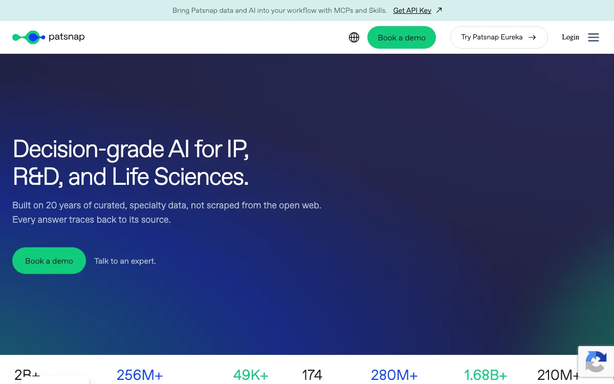 Patsnap Eureka homepage screenshot