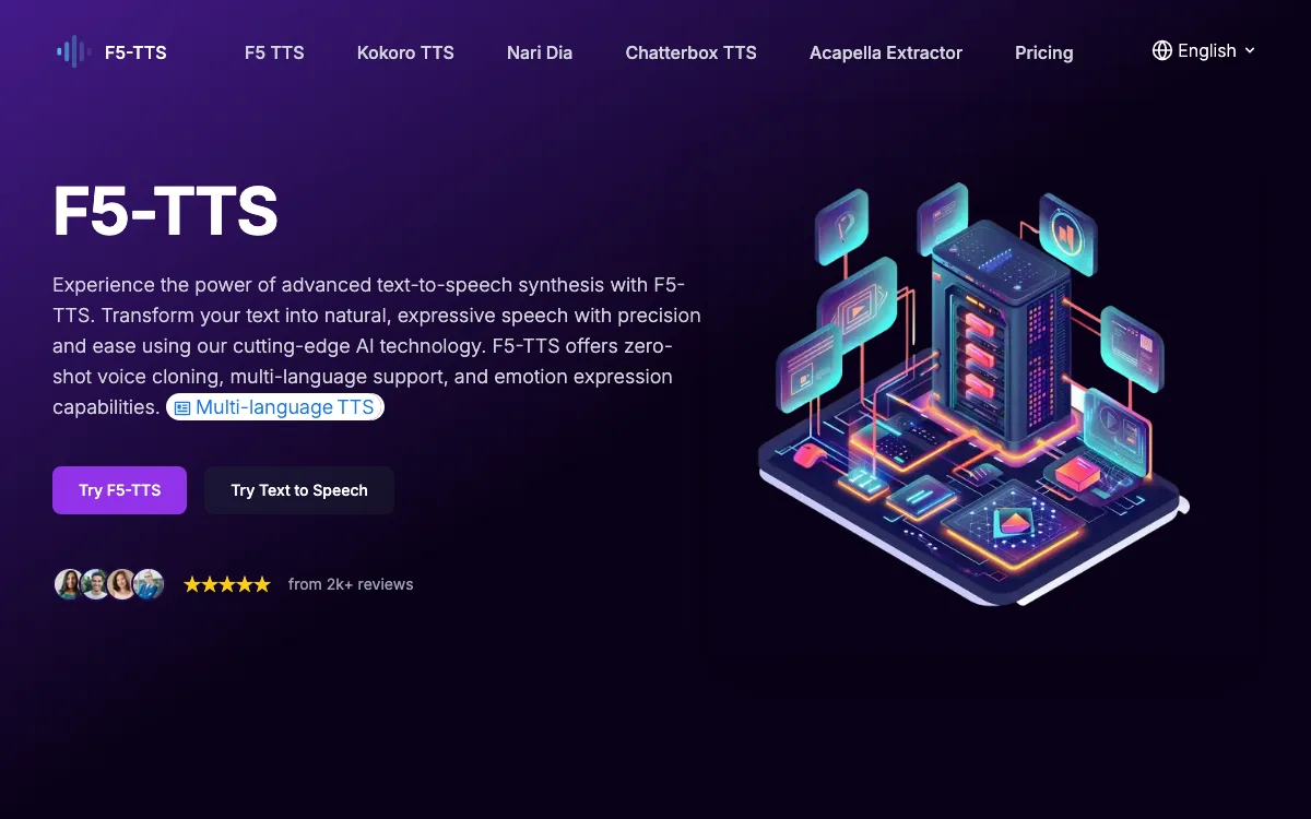 F5-TTS homepage screenshot