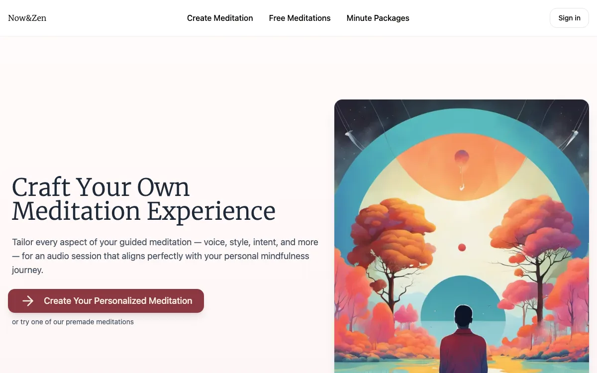 Now&Zen homepage screenshot