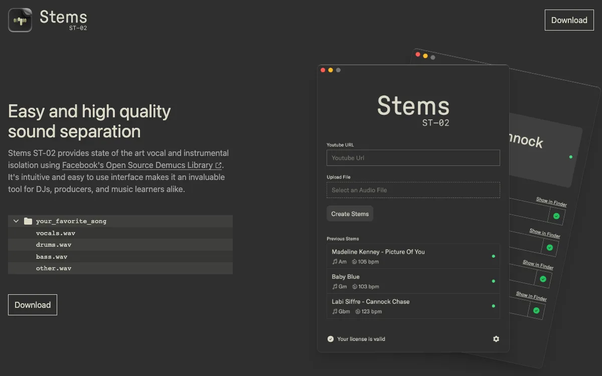 Stems ST-02 homepage screenshot