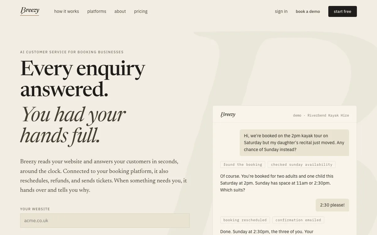 Breezy.Chat homepage screenshot
