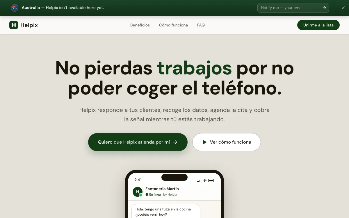 Helpix homepage screenshot