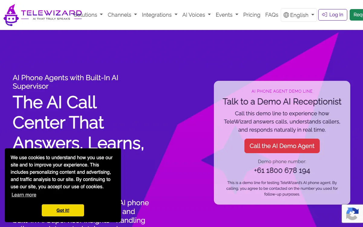 Telewizard homepage screenshot