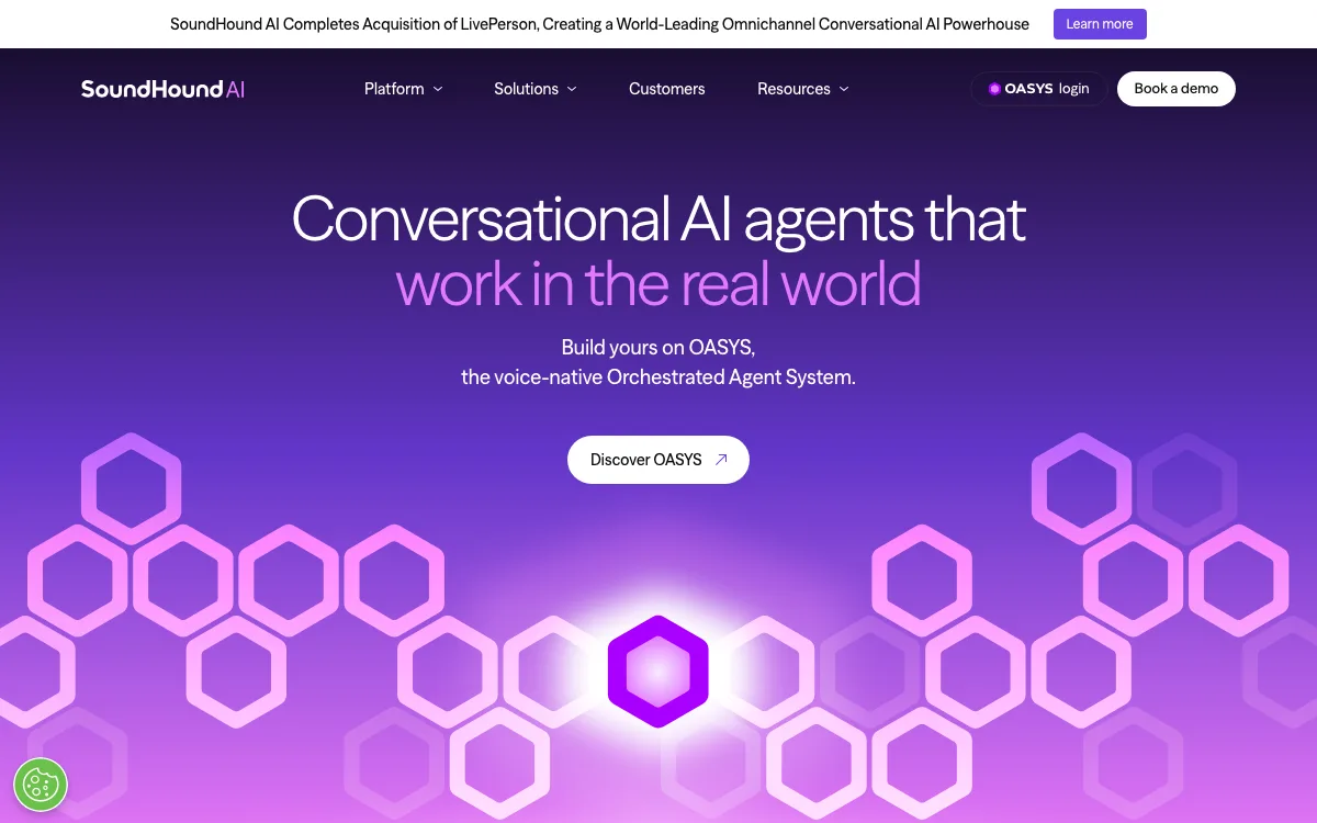 SoundHound AI homepage screenshot