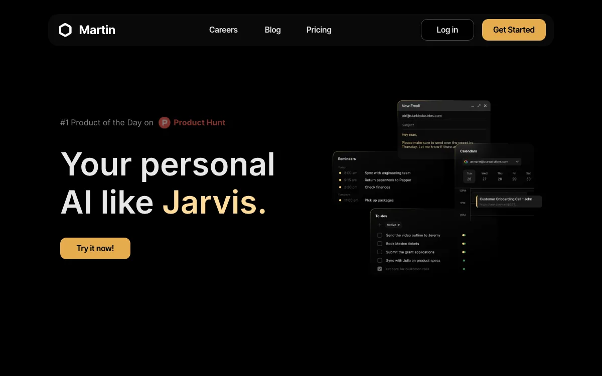 Martin homepage screenshot