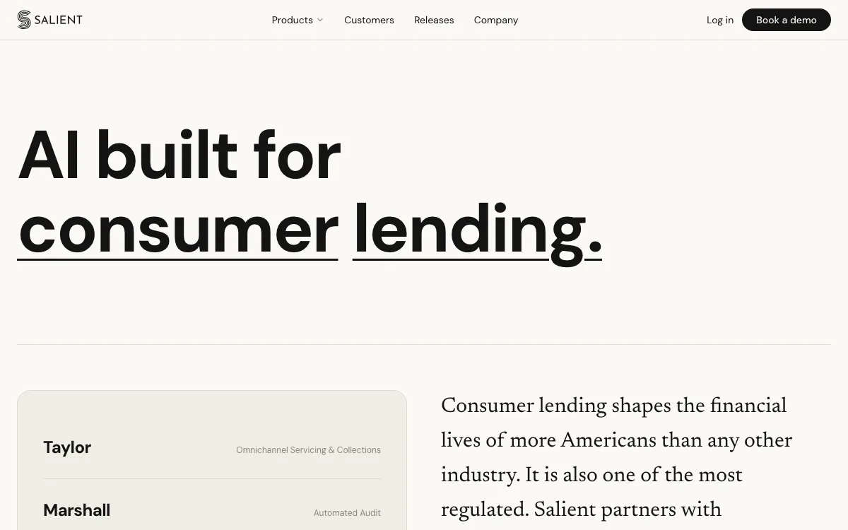 Salient homepage screenshot