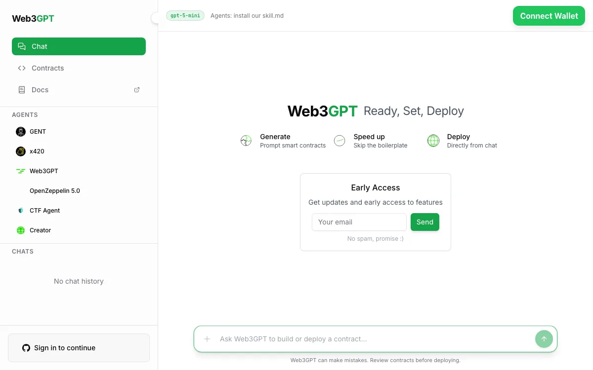 Web3GPT homepage screenshot
