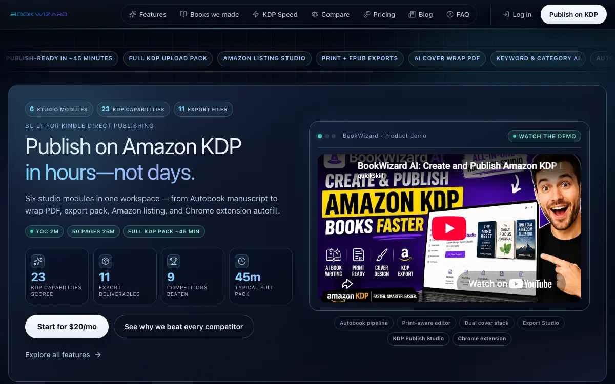 Book Wizard AI homepage screenshot
