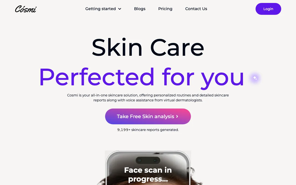 Cósmi homepage screenshot