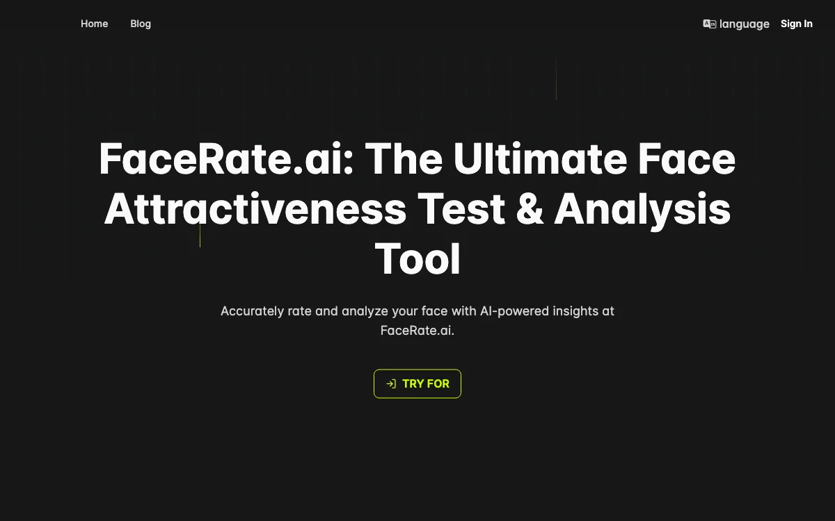 FaceRate.ai homepage screenshot
