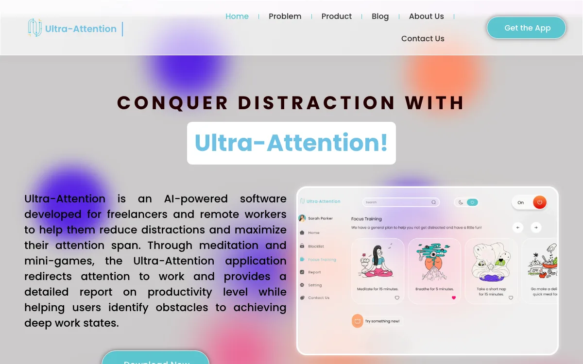 Ultra-Attention homepage screenshot