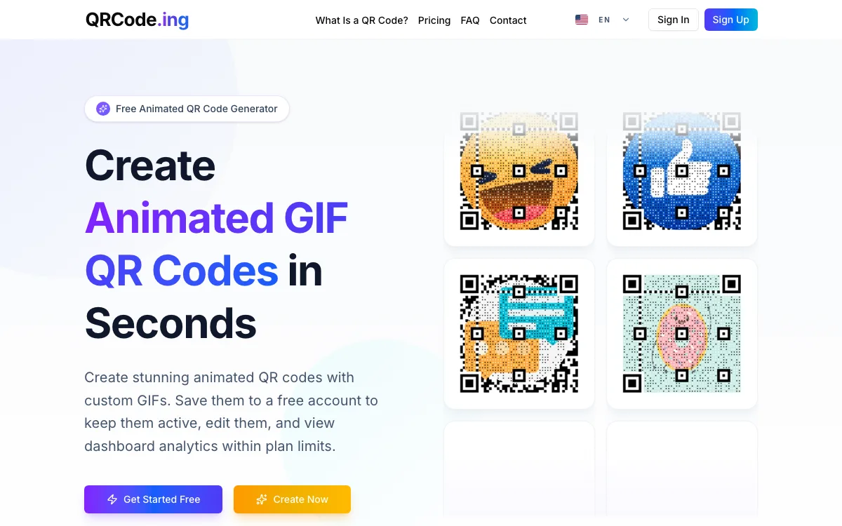 QRCode.ing homepage screenshot