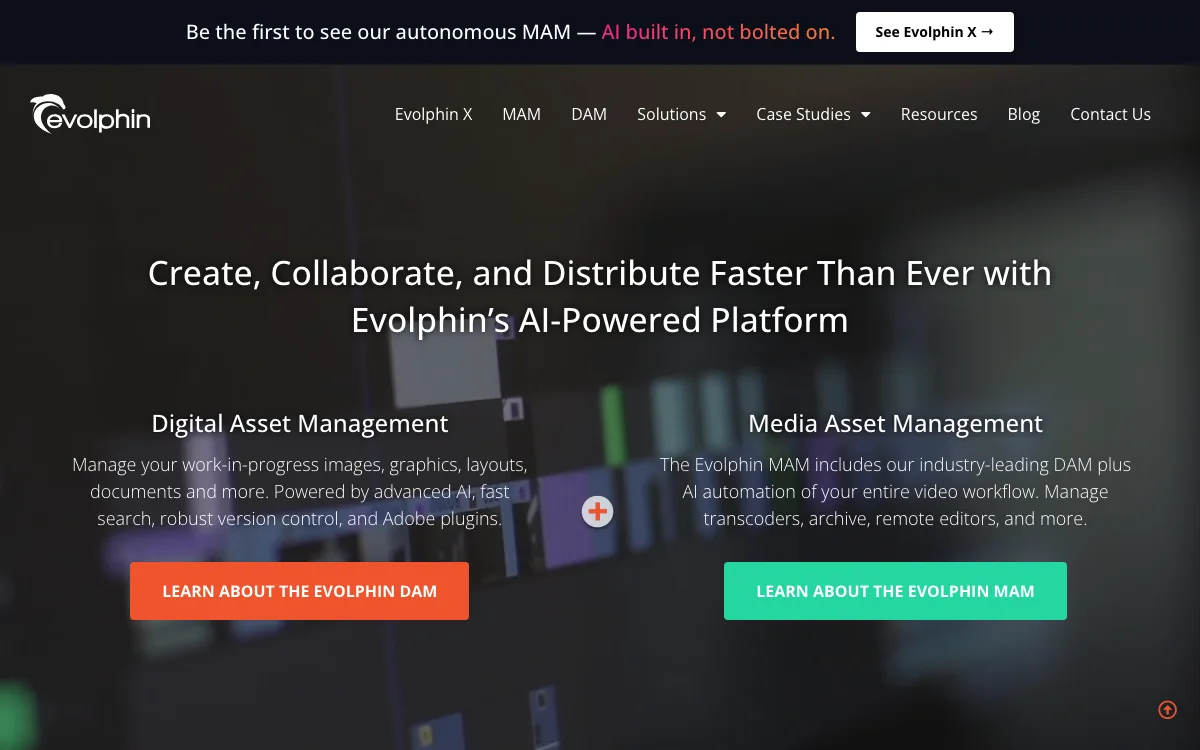 Zoom Media Asset Management System homepage screenshot
