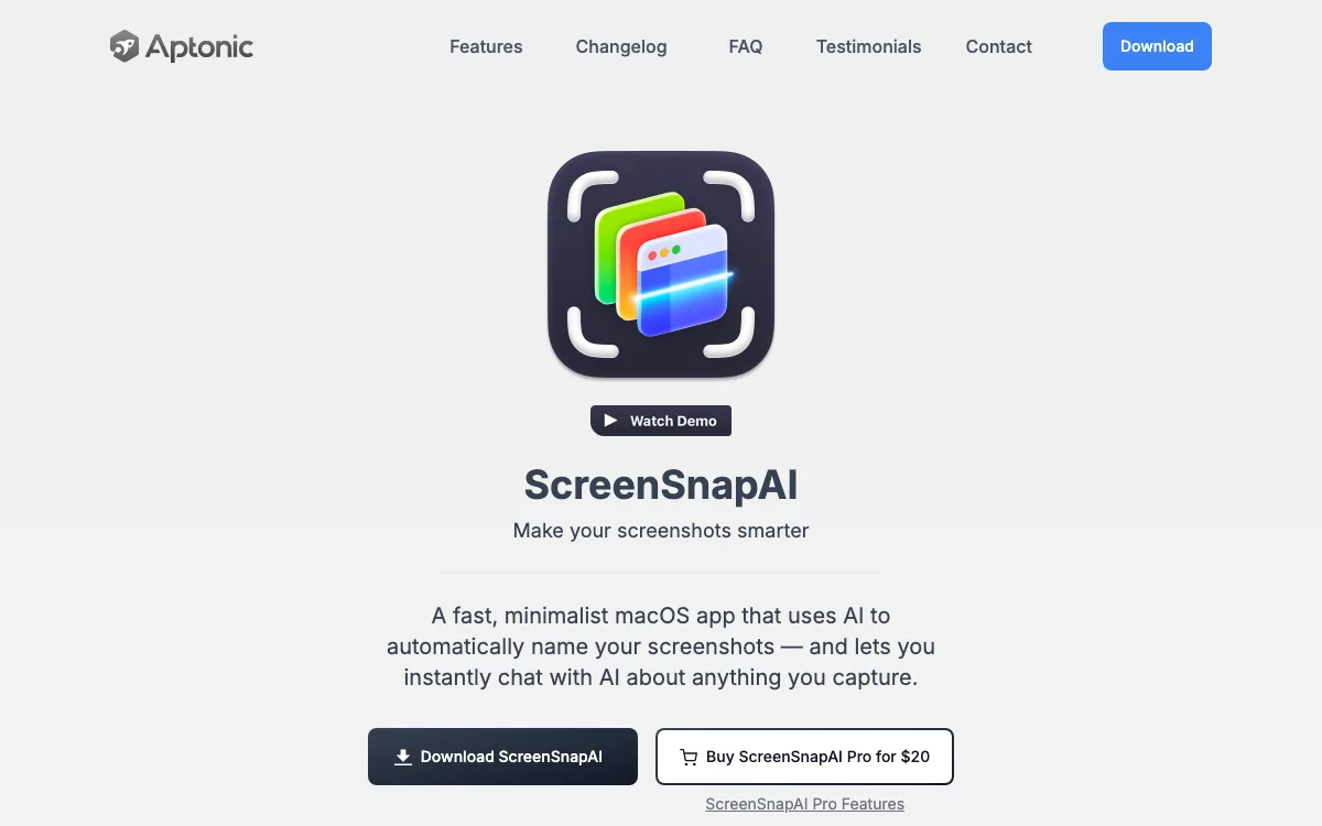 ScreenSnapAI homepage screenshot