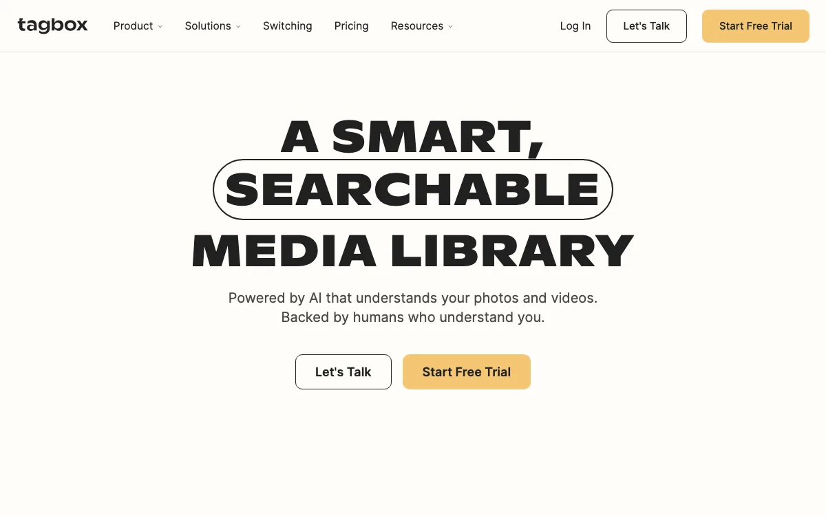 Tagbox homepage screenshot