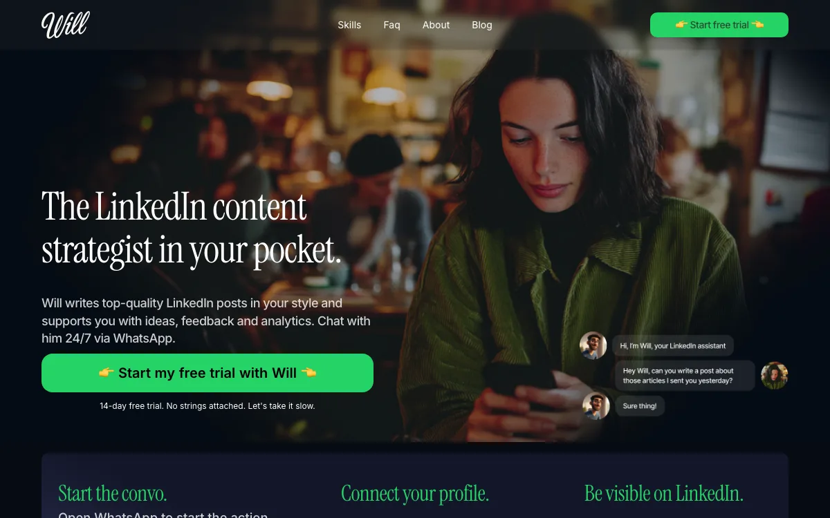 Will homepage screenshot